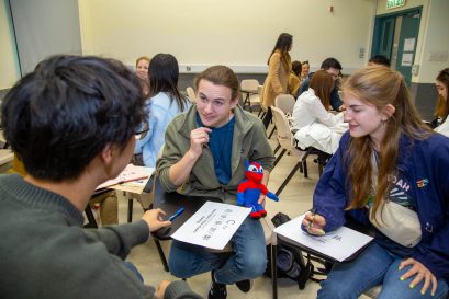 Students took part in cultural exchange activities and created their own Chinese names with support from CIE students.
