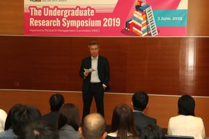 Prof Ronald CHUNG, Dean (SCE), gave welcome remarks at the opening of the Symposium.